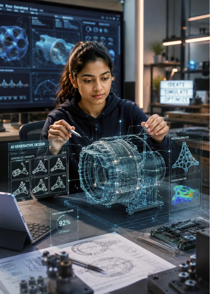 Developer working with AI-assisted CAD design tools
