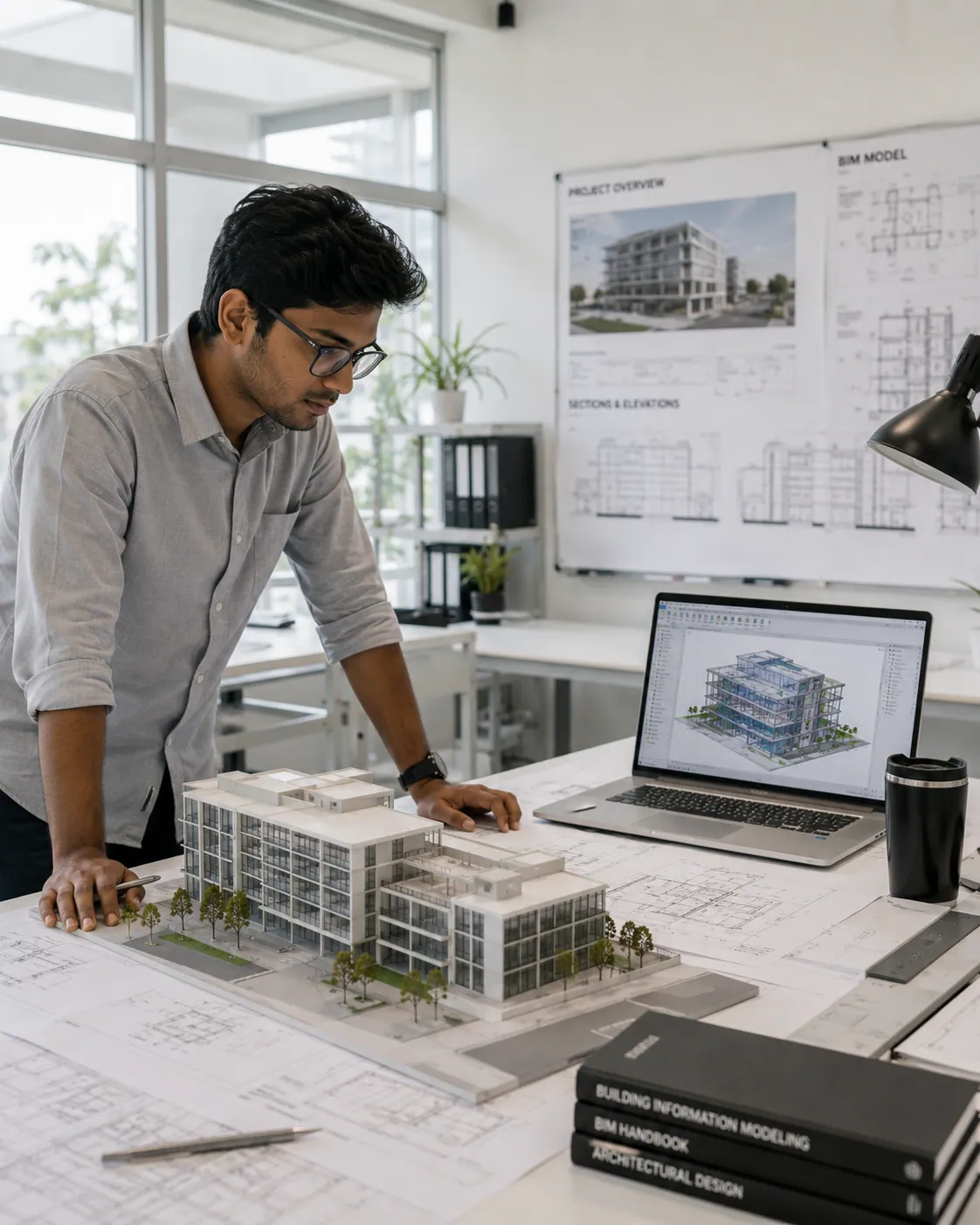 Student working on CAD design software in a training lab